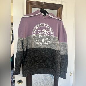 Newport Beach California Purple and Grey Hoodie